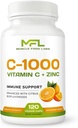 | C Vitamin C + ZINC | C - 1000 | VIT C 1000 mg | çinko 25mg | Citrus Bioflavonoids 25 mg | Non-GMO & Gluten Free | 120 Capsules