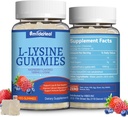 2 Pack L-Lysine 1000 mg Gummies, Chewable Lysine Supplement for Yetişkinler, Immune Support, Collagen Formation Support, Non-GMO, Vegan, Gluten Free - 120 Counts