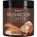 Mushroom Coffee, Lion's Mane, Cordyceps, Türkiye Tail & More, Instant Mushroom Coffee for Focus, Energy, Immune & Digestion Support Support Support