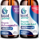 Wellness LABSRX Mullein Leaf Drops for Lungs, 2 Fl. Oz - Ashwagandha Drops 2000mg