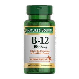 Αυστηρή βιταμίνη της φύσης B12 1000 mcg συμπληρώματα, υποστηρίζει τον μεταβολισμό της ενέργειας, 200 Ct