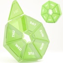 Weekly Pill Organizer, 2 Pack Φορητό κουτί χάπια ιατρική περίπτωση 6 Χρώματα (Επτά ημέρα) Νέα έκδοση για βιταμίνη / Fish Oil / χάπια / Συμπληρώματα-Αρθρίτιδα Φιλικό (Πράσινο)