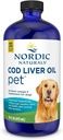 Nordic Naturals Pet Cod Liver Oil, Unflavored - 16 oz - 1048 mg Omega-3 ανά Teaspoon - Fish Oil for Dogs with EPA & DHA - Προάγει το δέρμα, το παλτό, & την ανοσοποιητική υγεία