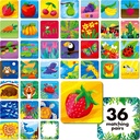 Memory Matching Game, 72 PCS Nature Theme Matching Cards for Toddlers 36 Pairs Memory Cards for Preschool 4 5 6 Years Old