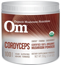 Om Organic Mushroom Superfood σκόνη, Cordyceps, 100 εξυπηρετήσεις, ενέργεια και υποστήριξη αντοχής, 7.05 Ουγγιά (πακέτο του 1)