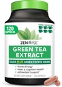 Zenwise Health Green Tea Extract Capsules for Men & Women - EGCG Supplement with Green Coffee Bean Extract Boosts Energy & Memory - Immune Support for Skin, Brain & Hearth Health - Vegan - 120 Kont