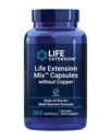 Life Extension MixTM Capsules Without Copper, high Potency, Advanced Vitamin, Mineral, Meyve & Sebze Formula, B, C, D, E, for Whole-Body Health, Health Aging, Gluten-Free, 360 Capsules