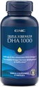 GNC τριπλή δύναμη DHA 1000 Omega 3 συμπλήρωμα, 1000mg DHA, υποστηρίζει την ανάπτυξη του εγκεφάλου και υγιής όραση, 45 Softgels