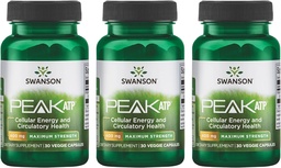 Swanson Μέγιστη δύναμη κορυφή ATP-Φυσικό συμπλήρωμα Προώθηση Cellular Ενέργεια Υποστήριξη-Υποστηρίζει τη φυσική απόδοση και προωθεί την υγιή υποστήριξη ροής αίματος-(30 κάψουλες λαχανικά, 400mg το καθένα) 3 συσκευασία