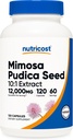 Nutricost Mimosa Pudica Seed 10:1 Extract (120 κάψουλες, 60 σέρβις) (12.000 MG ανά σέρβις) - Μη-ΓΤΟ, Ζώο-ελεύθερο προϊόν