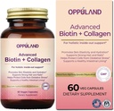 Βιοτίνη και Collagen συμπληρώματα-Biotin 5000 mcg + κολλαγόνο για γυναίκες-υποστηρίγματα Ισχυρά μαλλιά, νύχια & υγιή δέρμα-60 κάψουλες λαχανικά