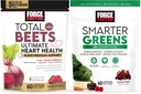 Bundle of Force Factor Total Beets Ultimate Heart Health Blood Pressure Support Chews with CoQ10, 60 Soft Chews + Smarter Greens Superfood Chews, to Support Digestion, 60 Soft Chews