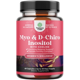 Myo-Inositol & D-Chiro Inositol συμπλήρωμα για τις γυναίκες - Choline συμπλήρωμα του Ρυθμιζόμενου Εμμηνορροϊκού Κύκλου, Γονιμότητας & Ορμονικής Ισορροπίας - Γυναικεία Καψάκια Ισορροπίας με Myo & D-Chiro - 60 Caps