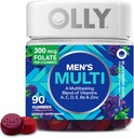 OLLY Men's Multivitamin Gummy, Vitamins A, C, D, E, B, çinko, Blackberry Flavor, 45 Day Supply - 90 Count