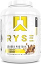 RYSE Loaded Protein Powder - Τοστ κανέλας - 25g Whey Protein Isolate & Concent with Prebiotic Fiber & MCTs - Χαμηλός υδατάνθρακες, χαμηλή ζάχαρη, Digestive-Friendly - 54 σερβιέτες / 4 lb Tub
