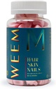 WEEM Hair Skin ve Nails Gummies - Sağlıklı Saçları Destekler - Kadınlar ve Erkekler için Vegan Biotin Vitaminleri Daha Hızlı Saç Büyüme, Güçlü Çiçeği, Sağlıklı Cilt, Ekstra Güç (1)