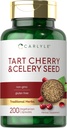 Carlyle Tart Cherry ve Celery Seed Supplement | 200 Capsules | Vegetarian, Non-GMO ve Gluten Free