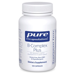 Pure Encapsulations B-Complex Plus - B Βιταμίνες συμπλήρωμα για την υποστήριξη της Νευρολογικής Υγείας, Καρδιαγγειακής Υγείας, Ενεργειακά Επίπεδα & Υποστήριξη Νευρικού Συστήματος* - με Βιταμίνη Β12 & Περισσότερα - 120 Κάψουλες
