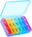 ASprink Pil Box 3 Times bir gün, Haftalık Pill Organizer 3 Zaman Bir Gün - Günlük Pill Box 7 Günlük Tıp Organizecı, Büyük Pill Case, Travel Pill Organizer (Mavi)