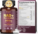 NAD Supplement 1100 mg Pure Organic, Liposomal NAD Resveratrol Supplement for Women & Men, Aging Defense, Cellular Energy, Focus - Ultra Antioksi, 90 Capsules