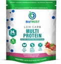 BioTrust Low Carb Protein Tozu - Grass-Fed Hormon Free Cows'tan Whey & Casein Mix - Non GMO, Gluten Free (Strawberry Banana)