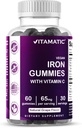 Vitamatic Iron 65 mg Gummies Supplement for Women & Men - 60 Vegan Gummies - Great Tasting Iron Gummy Vitaminleri C (1)