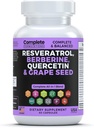 Quercetin, Berberine, Skin Health için Grape Tohum ve Polifenol Mix, Immune Support & Antioksi Boost