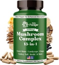 Mushroom Complex Κάψουλες, 13-σε-1 Mushroom Supplement, Lion's Mane, Reishi, Cordyceps, & More, Προωθεί Focus, Clarity, & Memory, Extract Supplement, 1 Μήνας Προμήθεια, 60 Count
