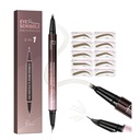 Pudaier 2in-1 Curved Eyebrow Pen & Eyeliner 10Pcs Brow Stencils, Microblading Eyebrow Kalem, Su ve Uzun Sonlama, Truffle