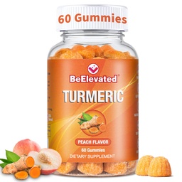 Κουρκουμίνη Turmeric Gummies – Extra Strength 2000mg 8:1 Extract Turmeric Supplement Gummies with Black Pepper & Ginger – Vegan Non-GMO Κοινή Υποστήριξη Μασώμενα – Ροδάκινο Γεύση, 60 Count