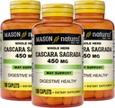 Mason Natural Cascara Sagrada 450 mg, συμπλήρωμα βοτάνων για την υποστήριξη της φυσιολογικής λειτουργίας Digestive, 100 Caplets (πακέτο των 3)