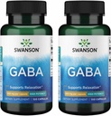 Swanson GABA - Amino Acid Supplement Promotion Calm & Relaxation to Support Restful Sleep - High Potency Formula to Support Healthy Stress Levels - (100 Κάψουλες, 500mg Καθένα) (2 Pack)