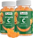 YumVs Vitamin C Gummies for Adults - 250 mg Orange Flavored Vitamin C Gummy - Vitamin C Chewable Immune Gummies for Adults - Immune Support Supplement - Kosher, Halal, Gluten Free (200 Count), 2 Pack