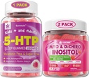 Φάκελος: 5HTP Gummies with Magnesium Glycinate - Melatonin Free Sleep Gummies for Adults & Kids 8+ & Inositol Gummies Ideal 40:1 Ratio Myo & D-Chiro Inositol Συμπλήρωμα