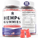 HempToply Hemp Gummies 200 mg, High Potency Vegan Hemp Oil with Omega 3 6 9, Vitamin A InterE & B1, Zero Sugar, 60 Gummies, 30 Hizmet