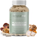 Simpleme Multi-Mushroom Supplement - Kompleks For Brain, Immune Support, Nootropics - Performance Meeting with Lions Mane, Türkiye Tail, Reishi, Cordyceps, Chaga, Maitake, Shiitake, and More - 60 Capsules