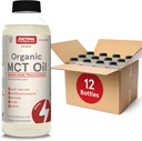 Jarrow Formulas Organic MCT Oil - 16 fl oz - Fast Fuel for Brain & Mysters - Caprylic (C8) + Capric Acid (C10) - Ketogenic Diet Friendly Supplement - Χωρίς γεύση (Pack of 12)