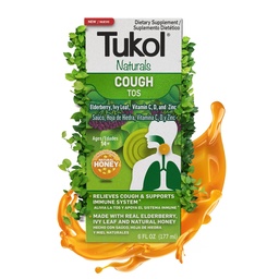 TUKOL Naturals Syrup Elderberry με βιταμίνη C, D, και ψευδάργυρο, ανοσοποιητικό συμπλήρωμα υποστήριξης με φυσικό μέλι για ενήλικες & εφήβους, βοτανικό elderberry Boost για την Ανοσία & Αντιοξειδωτική Υποστήριξη, 6oz