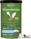 Biochem Vegan Protein Powder – 20g Πρωτεΐνη με βάση το φυτό για την υποστήριξη των μυών – Βιολογική Πρωτεΐνη Ρήνου, κάνναβης και βατόμουρου – Χαμηλό Καρβίδιο, Χαμηλό Λιπαρά, Χωρίς Γλουτένη, Μη ΓΤΟ, Κετο-Φιλική – Βανίλια Γεύση – 12,2 oz