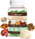 Nobound Premium Organik Mushroom Multi-Complex Gummies for Support Memory 5 in 1, Mix with Chaga, Lion's Mane, Reishi, Türkiye Tail, Maitake - 60 Gummies,