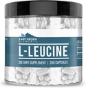 Earthborn Elements L-Leucine 200 Capsules, Pure & Undiled, No Wordss