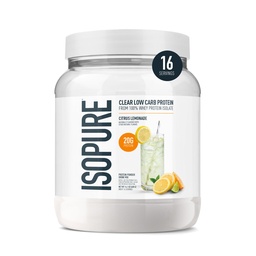 Isopure Clear Whey Isolate Protein Powder, Lactose Free, Gluten Free, Φυσικά Γεύση, Εσπεριδοειδή Λεμονάδα, 20g πρωτεΐνη ανά υπηρεσία, 14,1 Oz, 16 υπηρεσίες (Packaging May Vary)