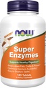NOW Συμπληρώματα Τροφίμων, Super Enzymes, Formulated with Bromelain, Ox Bile, Pancreatin και Papain, 180 δισκία