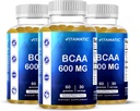Vitamatic BCAA Gummies - Branş Zincirleri - Peach Flavor - Servis başına 600 mg - 60 Vegan Pectin Temel Gummies (3 Şişe)