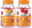Ζωηρό μαγνήσιο 85mg + Βιταμίνη Ε, Gummies Bundle - Μεγάλη γεύση, συμπλήρωμα βιταμινών, χωρίς γλουτένη, GMO δωρεάν, Μασώμενη Gummy