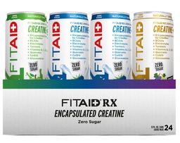 FITAID RX Zero Ζάχαρη, εγκλωβισμένη κρεατίνη, Αποκατάσταση της προπόνησης Ποτό, All-In-One Blend, BCAAs, Γλυκοζαμίνη, Κουρκουμάς, B-Complex, Ηλεκτρολύτες, Συσκευασία Ποικιλίας, 12 Fl Oz (πακέτο των 24)
