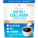 VitaCup Keto + Collagen Coffee Creamer Vanilla Flavor with MCT, Collagen protein, Coconut Water, L-Theanine for Keto Diyet, Use in Coffee, Smoothies, & Shakes, Dairy-Free, Gluten-Free, Soy-Free, 10oz