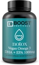 BoostCeuticals Vegan Omega 3 1000 mg Plant-Based Algae Omega No Stearates Non GMO Gluten Free | 60 Ct Supplement | Heart and Brain Health