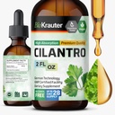BIO KRAUTER Cilantro Supplement - Antioksilerin Zengin Kaynağı - Doğal Temizleme & Detox Cilantro Tincture - Vegan, Alkol Free Drops 2 Fl. Oz.