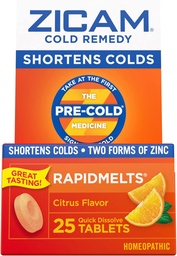 Zicam Ψυχρός Remedy ψευδάργυρος Rapidmelts, Citrus Flavor, 25 κόμης (πακέτο του 2)
